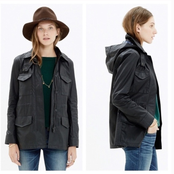 Madewell Roadtrip Black Hooded Utility Jacket - Picture 3 of 10